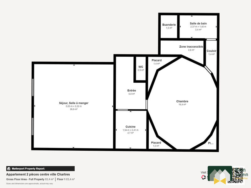 Appartement - 63 m² - 2 pièces