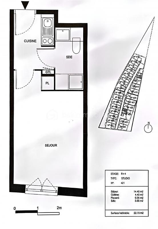 Appartement - 22 m² - 1 pièce