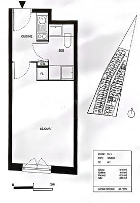 Appartement - 22 m² - 1 pièce