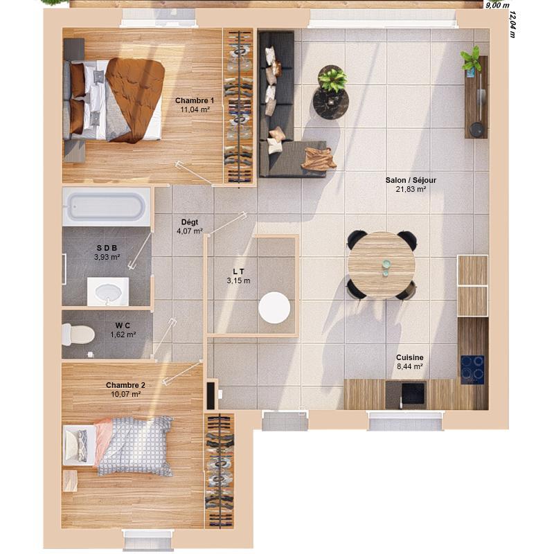 Maison - 67 m² - 4 pièces