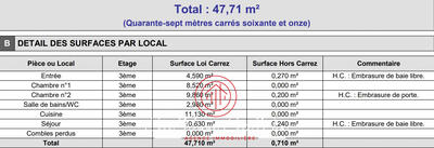 Appartement - 48 m² - 3 pièces