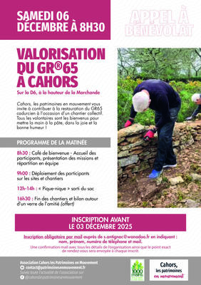 Valorisation du Chemin de Saint-Jacques (Gr36) à Cahors