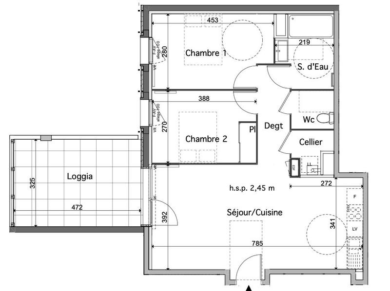 Appartement - 66 m² - 3 pièces