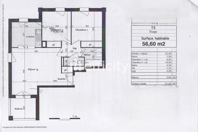 Appartement - 57 m² - 3 pièces