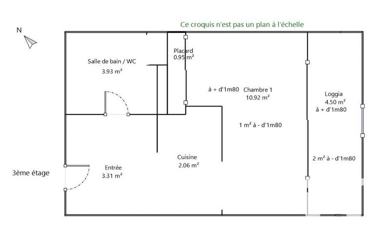 Studio - 25 m² - 1 pièce