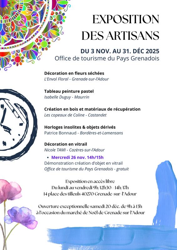 Exposition artisans locaux du Pays Grenadois
