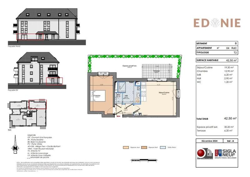 Appartement - 42 m² - 2 pièces