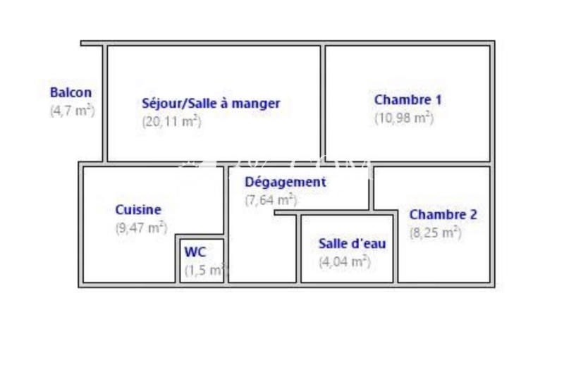 Appartement - 66 m² - 3 pièces