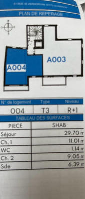 Appartement - 57 m² - 3 pièces