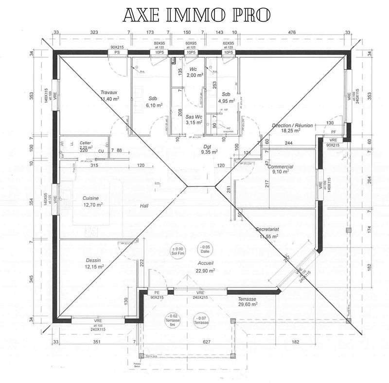 Bureau - 126 m² - 8 pièces