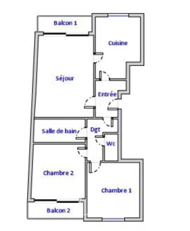 Appartement - 61 m² - 3 pièces