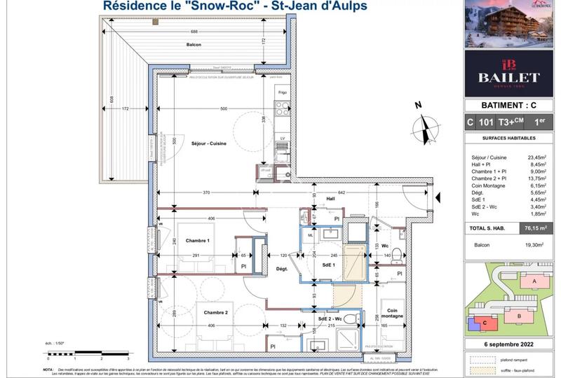 Appartement - 76 m² - 3 pièces