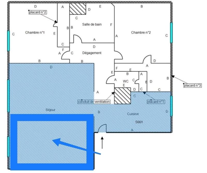 Appartement - 60 m² - 3 pièces