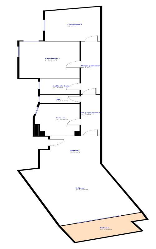 Appartement - 81 m² - 3 pièces