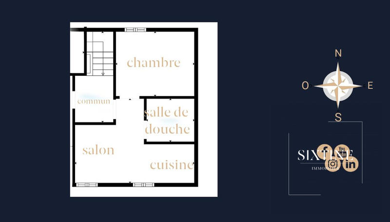 Appartement - 26 m² - 2 pièces