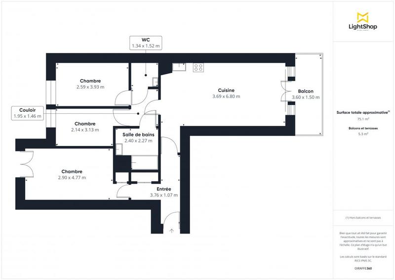 Appartement - 75 m² - 4 pièces