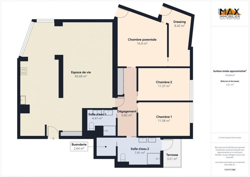 Appartement - 124 m² - 4 pièces