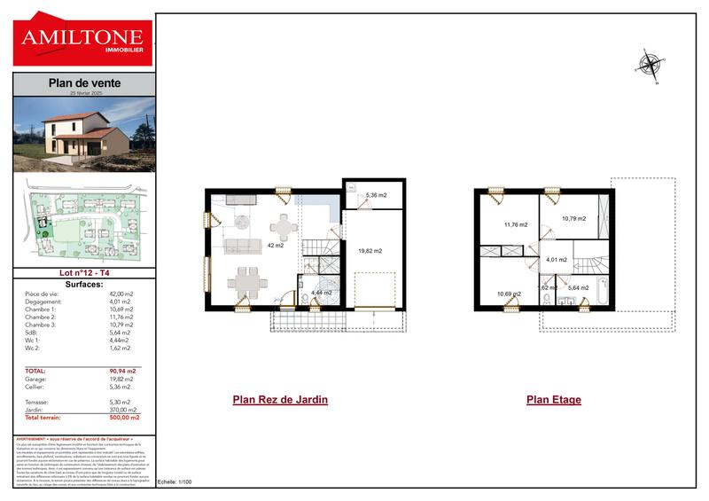 Maison - 91 m² - 4 pièces