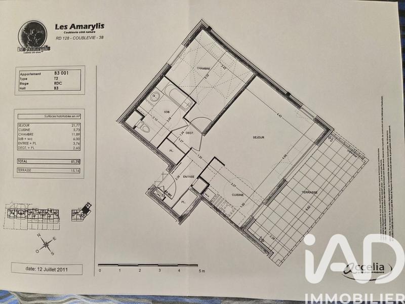 Appartement - 52 m² - 2 pièces