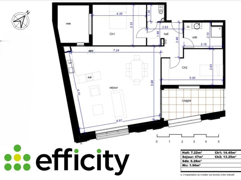 Appartement - 90 m² - 3 pièces