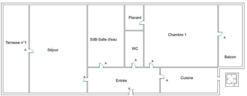 Appartement - 52 m² - 2 pièces
