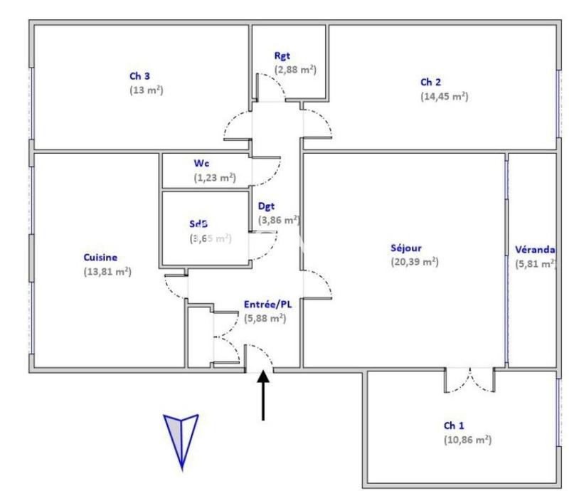 Appartement - 90 m² - 4 pièces