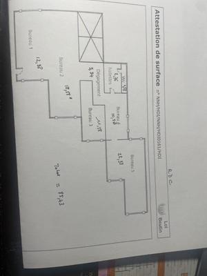 Bureau - 85 m² - 5 pièces