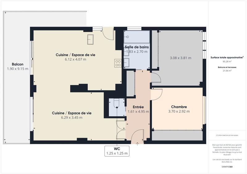 Appartement - 85 m² - 4 pièces