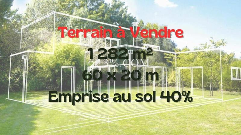 Terrain constructible - 1 282 m²