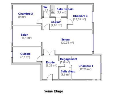 Appartement - 89 m² - 5 pièces