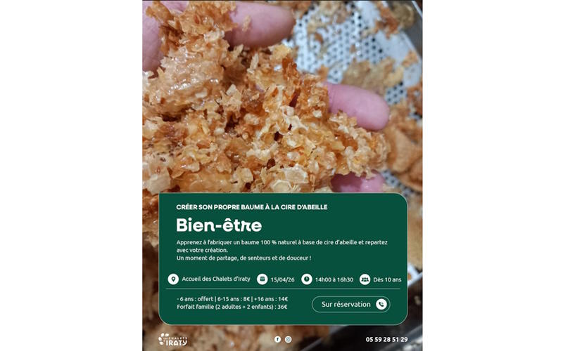 Atelier bien-être : baume à la cire d'abeille