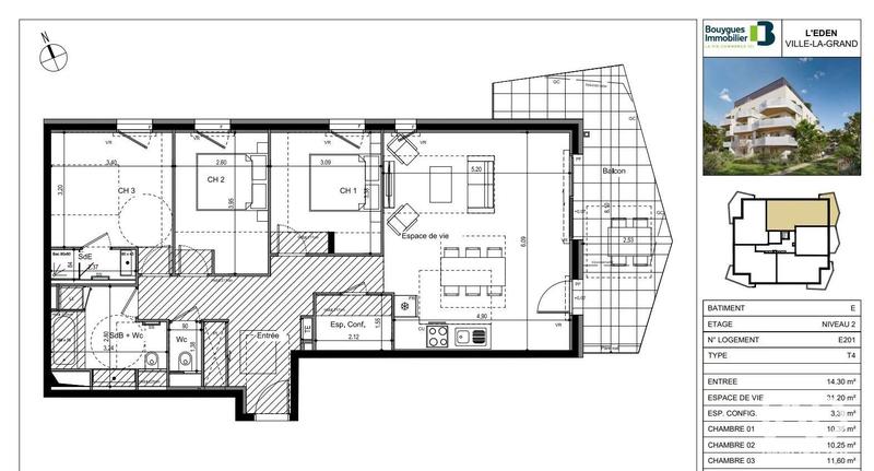 Appartement - 91 m² - 4 pièces
