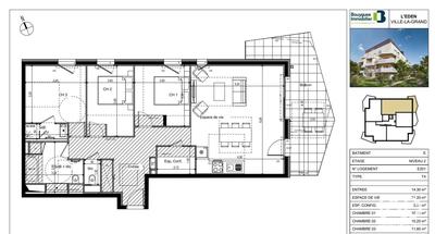 Appartement - 91 m² - 4 pièces