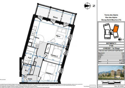 Appartement - 63 m² - 3 pièces