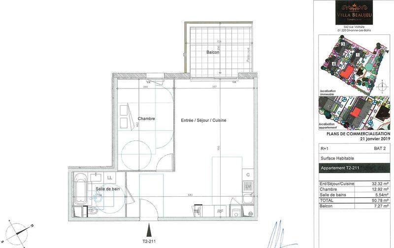Appartement - 51 m² - 2 pièces