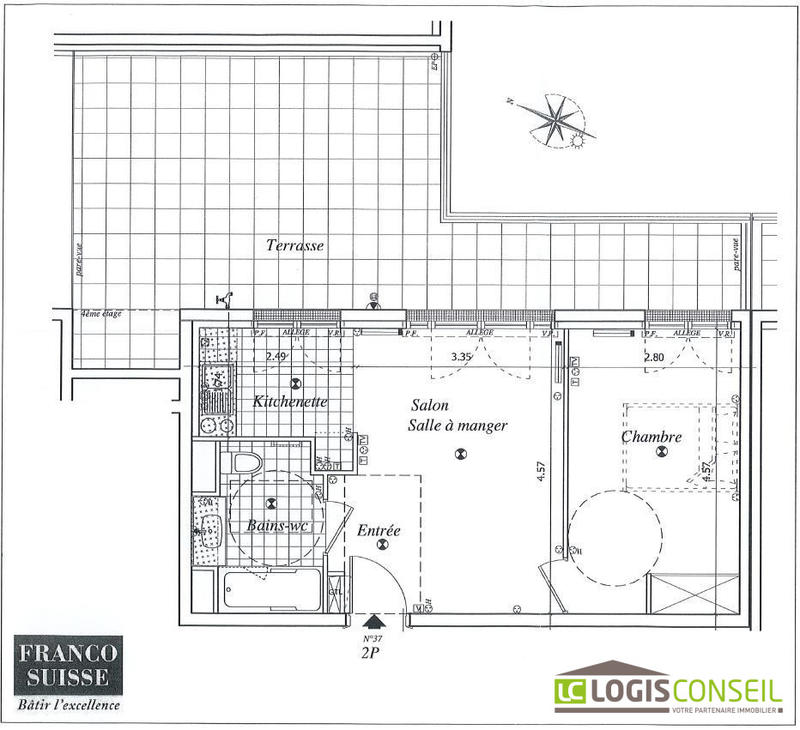 Appartement - 39 m² - 2 pièces