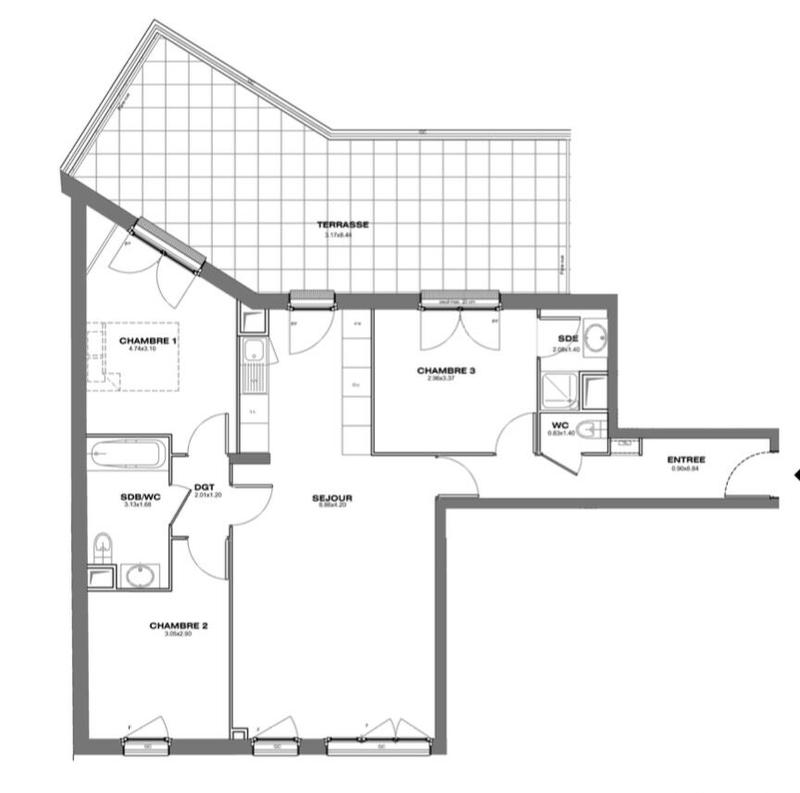 Appartement - 82 m² - 4 pièces