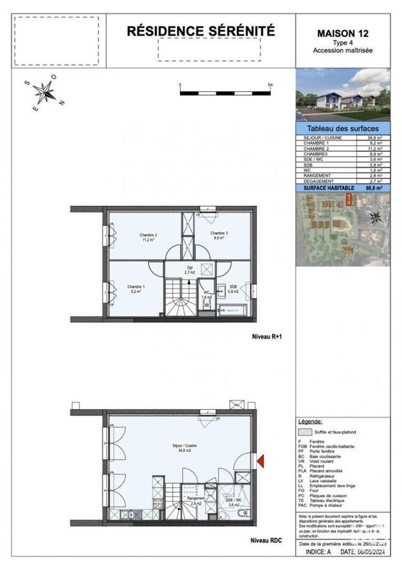 Maison - 80 m² - 4 pièces