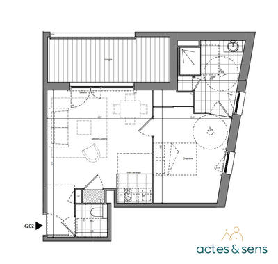 Appartement - 46 m² - 2 pièces