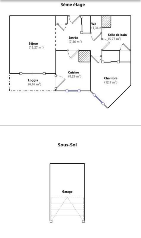 Appartement - 54 m² - 2 pièces