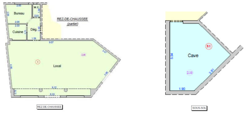 Bureau - 92 m² - 3 pièces