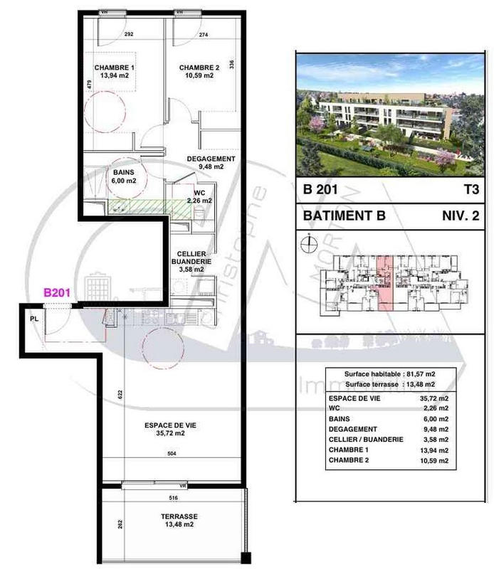 Appartement - 82 m² - 3 pièces