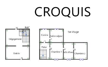 Maison de ville - 70 m² - 3 pièces