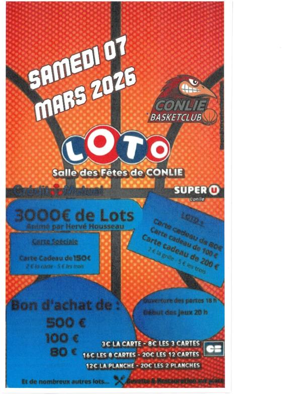 Loto du Basket Club de Conlie