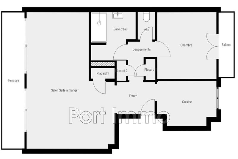 Appartement - 63 m² - 2 pièces