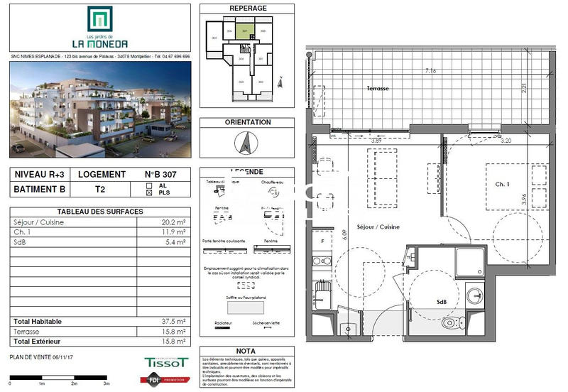 Appartement - 38 m² - 2 pièces