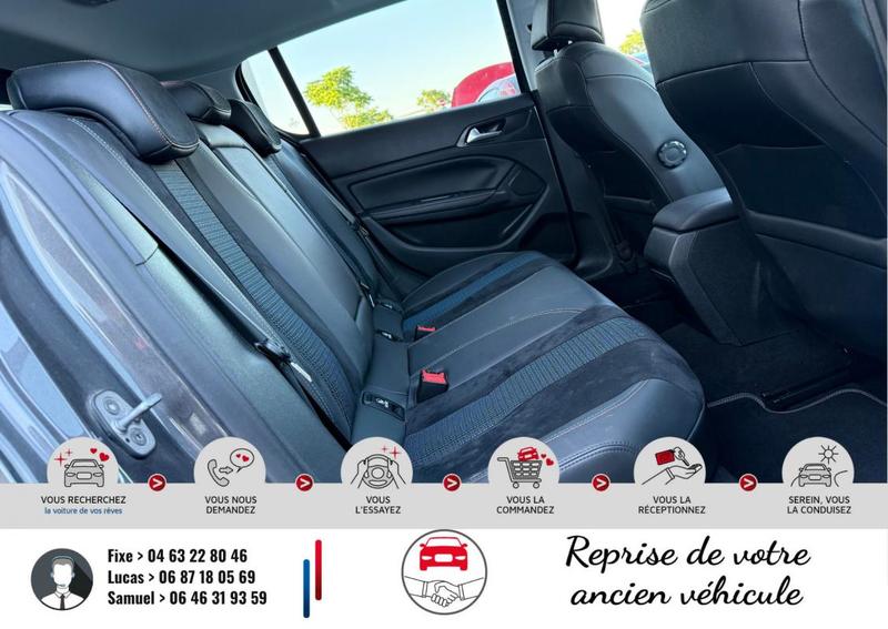 Peugeot 308 1.5 BlueHDi 16v 130 Cv Eat8 s&amp;S Boîte auto Phase II// Garantie 24 Mois Constructeur// Ecran couleur tactile // Bluetooth  //Volant en cuir et alu// Rétroviseurs électriques //Park assiste//chaine changer//Kit de distribution à jour// Dernier e