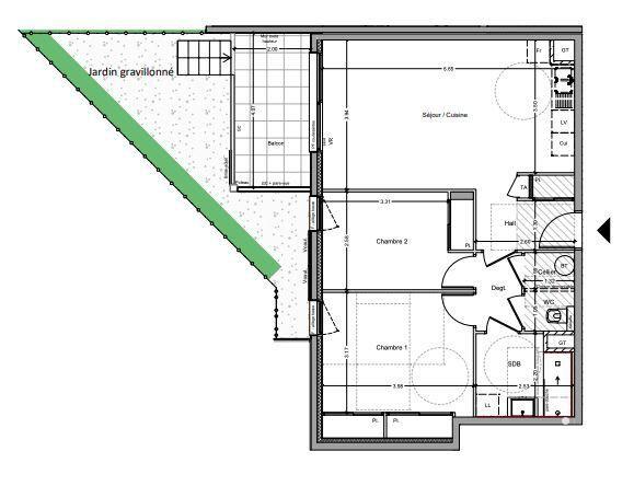 Appartement - 64 m² - 3 pièces