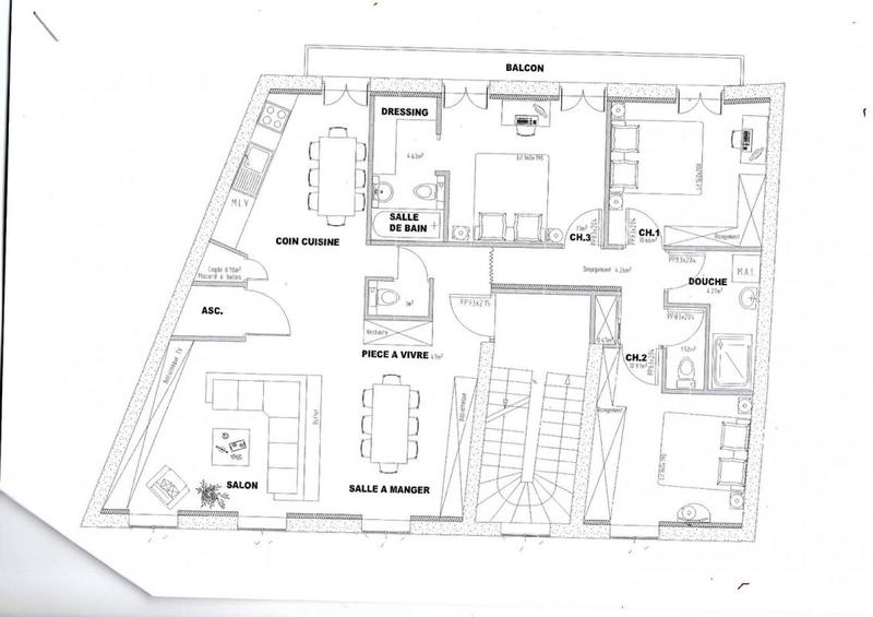 Appartement - 97 m² - 5 pièces