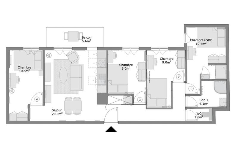 Appartement - 77 m²